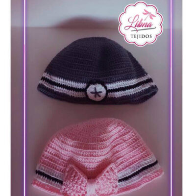 Gorro de Bebé Tejido a Mano en Hilo Hipoalergénico